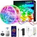 Pikkukuva 1 / 5: LED-nauhavalot RGB 5050 Bluetooth Wifi -ohjauksella Joustava nauha TV:n taustavalaistukseen Huoneen ja juhlien koristeluun Bare board 5M