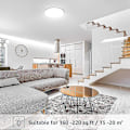 Miniatyrbillede 3 af 3: 24W LED Loftlampe, IP54 Vandtæt, Daglys Hvid 5000K, 2400lm Lys Stødende Loft