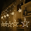 Miniatyrbilde 4 av 5: Gardiner Lys 2m Feelysslynge 12 Stjerner 138stk LED 8 Moduser