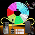 Miniatyrbild 1 av 5: 3~10m DC12V RGB Vattentät LED Neon Rep-Ljusremsa App Synkronisering