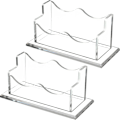 Miniatyrbillede 1 af 4: 2 stk. Akryl Visitkort Holder Skrivebords Navnekort Stativ Klar Kort Display Holdere