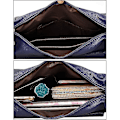 Miniatyrbild 3 av 5: Damer PU-läder Crossbody Väska Multi-ficka Messenger Väskor Handväska (blå) - Blå