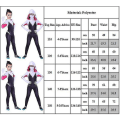 Miniatyrbilde 4 av 4: Spider-Man: Into The Spider-Verse Gwen Bodysuit Kostyme med Maske Barn Jenter Superhelt Jumpsuit Fan 9-10 Years