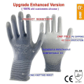 Miniatyrbillede 5 af 5: 12 Par Arbejdssikkerhedshandsker Sort PU Nylon Bomuld