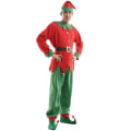 Miniatyrbillede 2 af 3: Julemandens Elf Kostume Fancy Up Juleforestilling Outfit Til Kvinder Mænd Drenge Piger 4-6 Years Adult Men