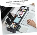 Miniatyrbilde 4 av 8: Multifunksjonell skrivebordsorganisator for datamaskinbord, svart husholdningsholder for diverse