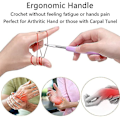 Miniatyrbilde 3 av 4: 9 stk Ergonomiske Heklenåler Fargerike Gummigreps