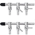 Miniatyrbillede 2 af 5: 2 stk. 3-vejs Akvarium Krom Metal Række Manifold Luftledning Kontrolventil Luft Hane Luftfordeler