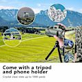 Miniatyrbillede 4 af 5: 80x100 Højtydende Monokulær Teleskop Smartphone