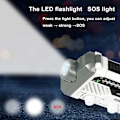 Miniatyrbild 3 av 4: Nödradio AM/FM/NOAA, Handvev Batteridriven Solradio med LED-ficklampa, SOS-larm White