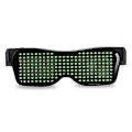 Miniatyrbilde 1 av 5: App-styrte Bluetooth LED-festbriller med tilpassede språk, USB-lading, blinkende lysende øyebriller, julekonsert-solbriller Green