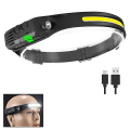 Miniatyrbillede 1 af 5: Sensor Pandelamper LED Hovedlampe Lommelygte USB Genopladelig Hovedlygte Med Indbygget Batteri A Packing
