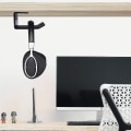 Miniatyrbilde 3 av 4: Hodetelefonholder, hodetelefonstativkrok, under-desk klistremerke-hodetelefonfeste