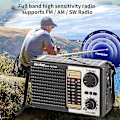 Pikkukuva 5 / 5: Aurinkoenergialla latautuva hätäradio monikaistainen korkeaherkkyysradio langaton Bluetooth-kaiutin tukee FM / AM / SW-radiota