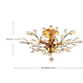 Miniatyrbilde 2 av 3: 62cm Lysekrone Klynge Taklampe Led Flush Metall Antikk Messing