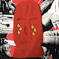 Miniatyrbillede 3 af 4: Trendy 3-Huls Mask Strikket Hat Vinter Dollar Broderi Fuld Ansigtsdækning Vinter Black