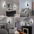 Miniatyrbillede 5 af 5: Led væglampe indendørs 2 stk. Moderne akryl sort monteret