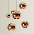 Miniatyrbillede 2 af 5: Led Hængende Lampe Rosenguld Globe Køkkenø Lys