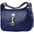 Miniatyrbild 1 av 5: Damer PU-läder Crossbody Väska Multi-ficka Messenger Väskor Handväska (blå) - Blå