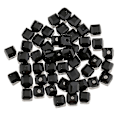 Miniatyrbillede 2 af 5: 50 stk. 6mm Glas Krystal Kvadratiske Terningperler Til DIY Smykkefremstilling Sort