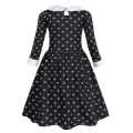 Miniatyrbillede 3 af 5: Wednesday Addams Pigekostume til Piger med Tilbehør - Fancy Up 4-5 Years Dress Bag and Wig