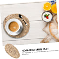 Pikkukuva 3 / 8: Lasinalunen Pyöreä Tyyny Kuppi Tyyny Auton Mukitelineet Ruokailualustat Pyöreä Rustiikkinen Rottinki Ruokailualusta Olki Kuppimatto