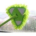 Pikkukuva 5 / 5: Kolmion muotoinen Lazy Mop teleskooppivarsi ikkunoiden puhdistukseen, chenille-mikrokuitu, vedenimevä pölymop, mini Lazy Mop katon harja (1 setti, vihreä)