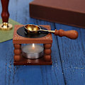 Miniatyrbilde 1 av 4: Retro Voksforseglingssmelteovn Treovn Voksbeholder Varmer