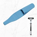 Miniatyrbillede 3 af 4: Razor Etui Silikon Rejse Razor Beskytter Bærbar Beskyttelsesetui Til Manuel Razor System (blå + grå) (2 stk