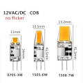 Miniatyrbilde 4 av 5: 10 stk Flimmerfrie Mini G4 Cob Lampe Ac Dc 12v Led 2w