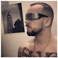 Miniatyrbillede 4 af 5: 80'er Futuristiske Cyklop Punk Visir Solbriller med Translucent Spejl Linser (Fås i Flere Farver), One Size C
