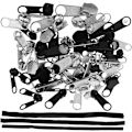 Miniatyrbild 1 av 8: DIY Dragkedja Slider Ersättningsdelar Set Mångsidiga Dragkedja Dragflikar