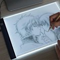 Miniatyrbilde 5 av 5: A4 LED tegnebrett - Lysbord / lysplate - bærbar - hvit