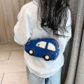 Pikkukuva 4 / 5: Pikkulapselle tarkoitettu messenger-lompakko, mini-messenger-laukku tytölle ja pojalle, piirretty auto olkalaukku, vihreä