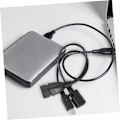 Miniatyrbild 5 av 8: Micro USB till USB-A OTG Adapter Dubbel Port Svart Kompatibel Mobiler Surfplattor Lätt att Bära