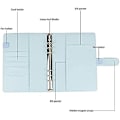 Miniatyrbillede 2 af 5: A6 PU Læder Notesbog 6 Runde Ringbind Cover, Til A6 Fyldpapir (Indre Papir Medfølger Ikke) Med Magnetisk Spænde Lukning Budgetbind, Lilla