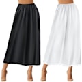 Miniatyrbillede 1 af 4: 2 Stykker Halv Slip Blonder Lang Underkjole Kvinders Satin Halv Slip Halv Slip Til Under Kjoler Slip
