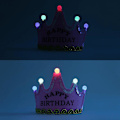 Miniatyrbillede 1 af 4: Sød Kong Prinsesse Børnefødselsdag LED Kronehætte