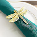 Miniatyrbild 4 av 5: 6 st Dragonfly Servett Ringar Guld DIY Hotell Bröllop Bankett Bord Display Metall Servett Spänne