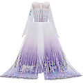 Miniatyrbillede 4 af 5: 2 Elsa Tulleærme Gradient Kostume Børn Piger Performance Fancy Dre 4-5 Years Purple