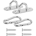 Miniatyrbillede 1 af 2: Premium Hængekøjeophængningssæt med Snap Hook Karabiner, 304 Rustfrit Stål Hængekøjeophængning, Øjeplader Plade Loft Hængesæt
