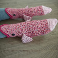Miniatyrbild 3 av 4: 2 par stickade fisksockor för kvinnor, roliga fisksockor golvsockor