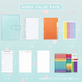 Miniatyrbillede 2 af 5: Bogføring Notebook Macaron A7 PU Læder Løsblad Kreativ Kontanter Blue