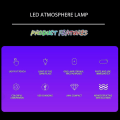 Miniatyrbilde 5 av 5: Internt LED-sensorlys for bil - Berøringsbryter, mini USB-lading (farget)