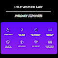 Miniatyrbillede 5 af 5: Indvendig LED-sensorlampe til bil - Berøringskontakt, Mini USB-opladning (farverig)