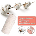 Miniatyrbild 2 av 2: 119 st Macrame-snöre 100m 3mm Naturligt Bomullsgarnsnöre