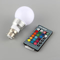 Pikkukuva 5 / 5: 3W B22 16 Värillinen RGB LED-Lamppu Polttimo Kaukosäätimellä