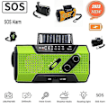 Miniatyrbilde 3 av 5: 4000mAh Powerbank Multifunksjonell Bærbar Radio FM AMWB Håndsveiv Sol Dynamo Lommelykt SOS Nød Værrradiomottaker Red