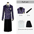 Miniatyrbilde 1 av 5: Wednesday Addams The Addams Family Nevermore Kostyme Uniform Dresssett Kvinneklær L Style 7
