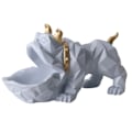 Miniatyrbillede 1 af 5: Hunde Statue Syntetisk Harpiks Nøgleopbevaringsboks Bulldog Hjem Decor Grå